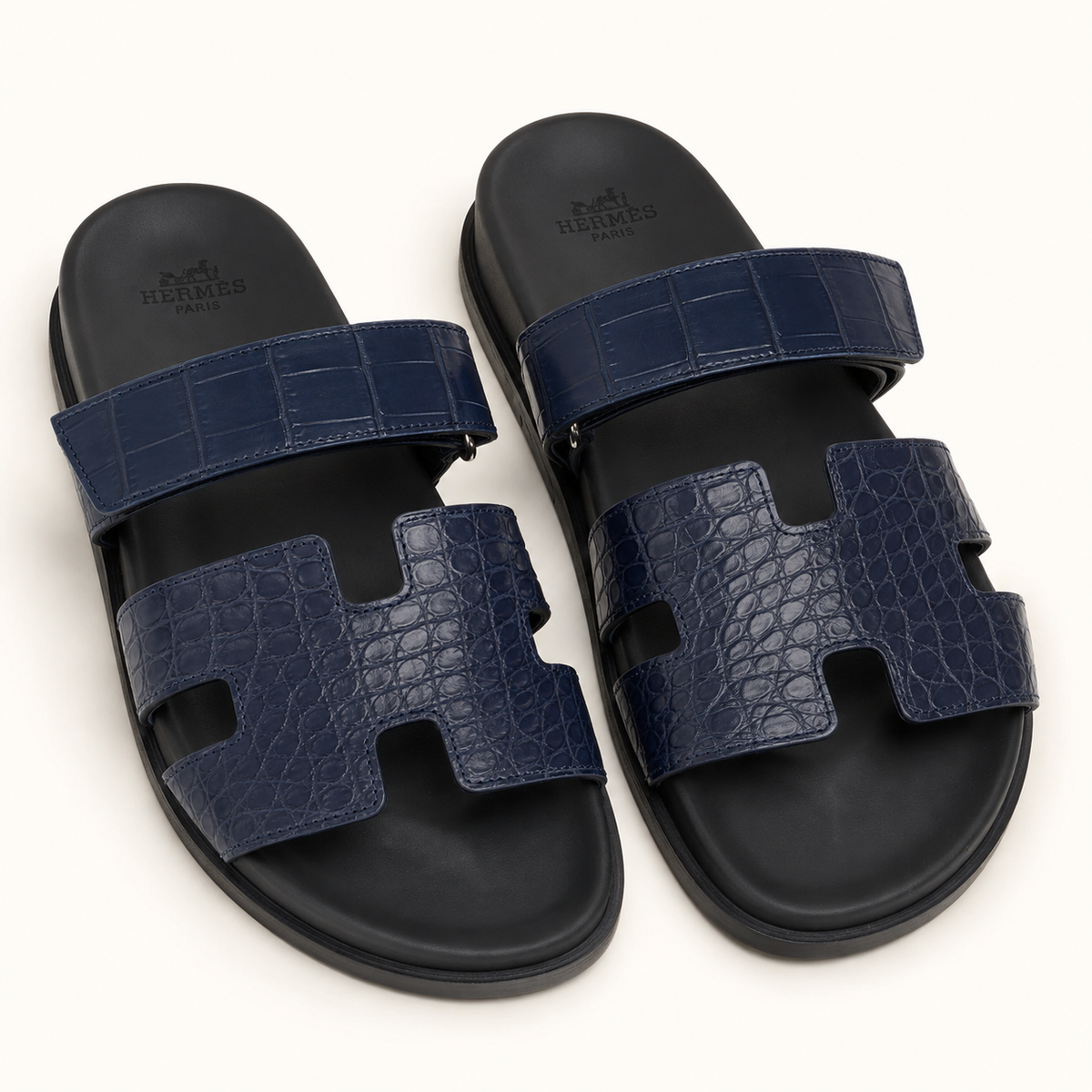 Hermès Chypre Sandal — Mississippiensis Alligator, Blue
