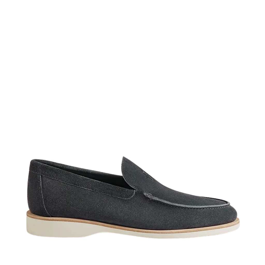 Hermès Low Loafer — Velvet Calfskin, Gris Or