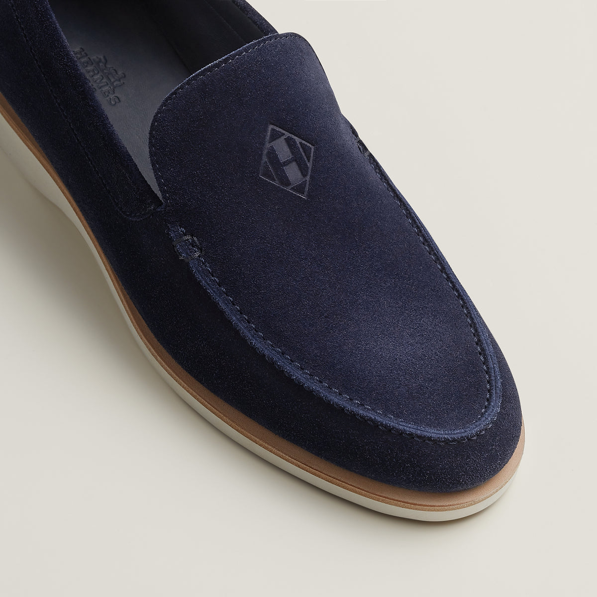 Hermès Low Loafer — Velvet Calfskin, Marine