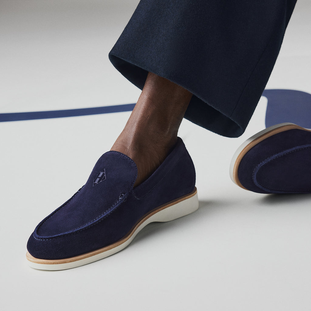 Hermès Low Loafer — Velvet Calfskin, Marine